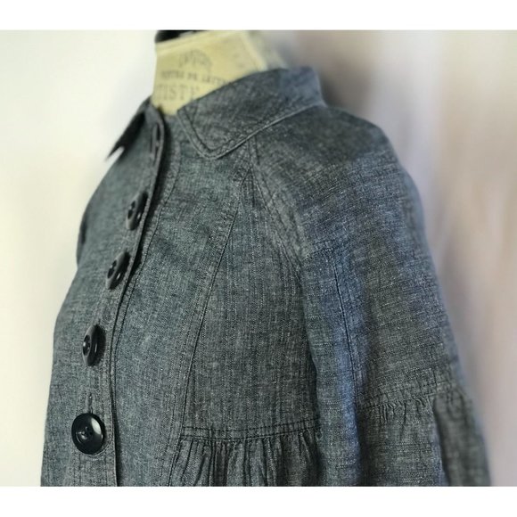 Free People Denim Blue Button Down Jacket Size XS - Picture 8 of 11
